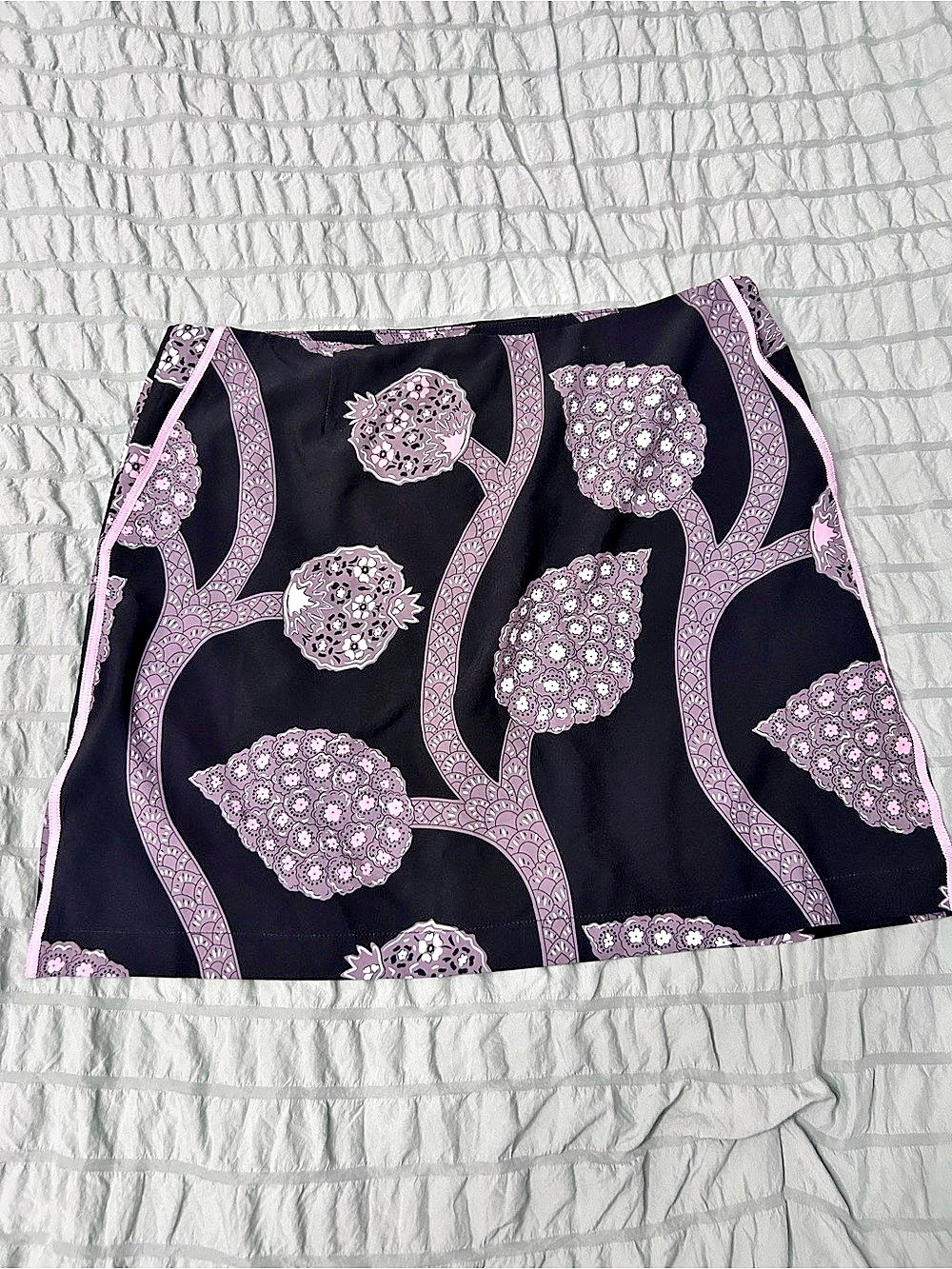 Golftini Night Cap Floral Mini Skirt in Black & Pink